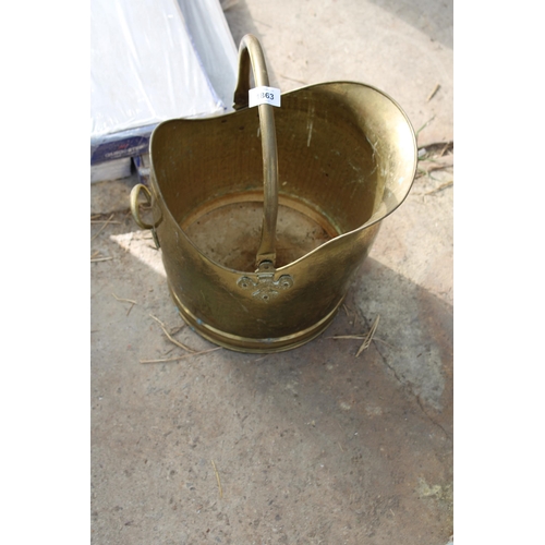 1863 - A VINTAGE BRASS COAL BUCKET