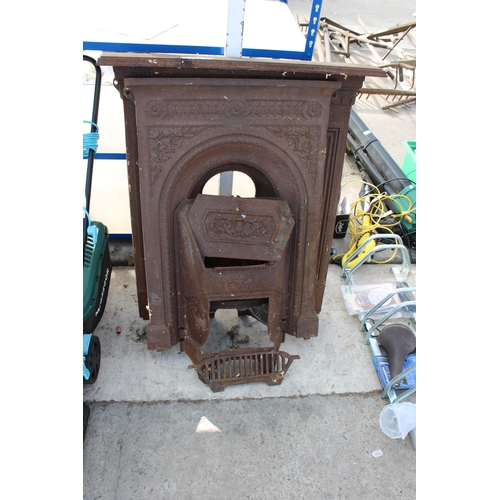 1871 - TWO VINTAGE CAST IRON FIRE SURROUNDS