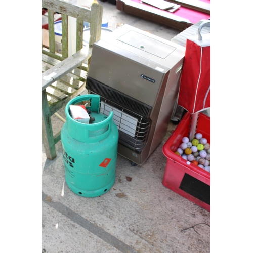 1881 - A SUPERSER GAS HEATER AND TWO GAS BOTTLES