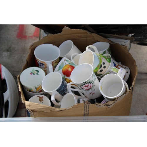 1892 - A LARGE ASSORTMENT OF CERAMIC CUPS AND BISCUIT BARRELS ETC