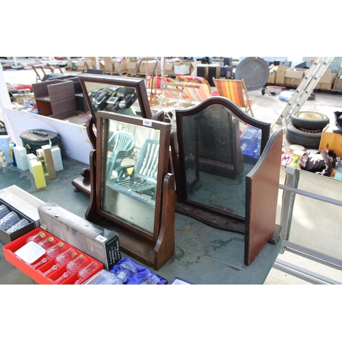 1897 - THREE VARIOUS WOODEN SWING FRAME DRESSING TABLE MIRRORS