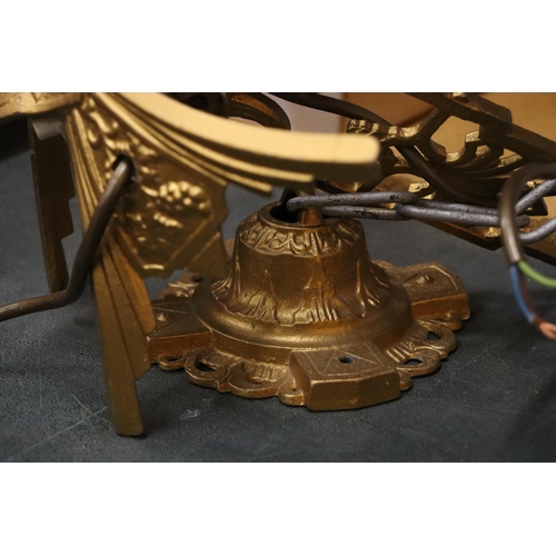 1002 - A METAL GILT VINTAGE CEILING LIGHT