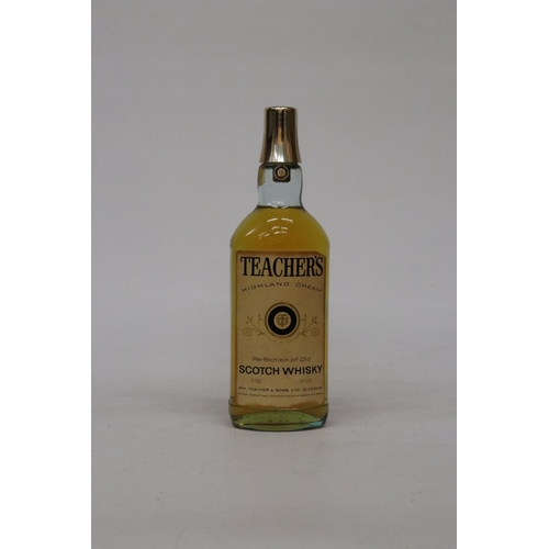 323 - A 26 1/2 FL OZS BOTTLE OF TEACHERS HIGHLAND CREAM SCOTCH WHISKY