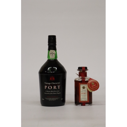 336 - TWO BOTTLES OF VINTAGE CHARACTER PORT TO INCLUDE A 70CL AND A 20CL