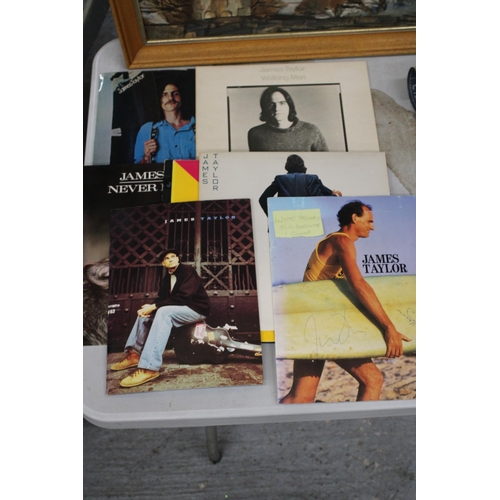 1201 - SEVEN JAMES TAYLOR LP RECORD PLUS TWO JAMES TAYLOR PROGRAMMES, ONE SIGNED