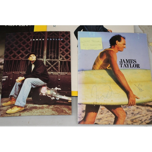 1201 - SEVEN JAMES TAYLOR LP RECORD PLUS TWO JAMES TAYLOR PROGRAMMES, ONE SIGNED