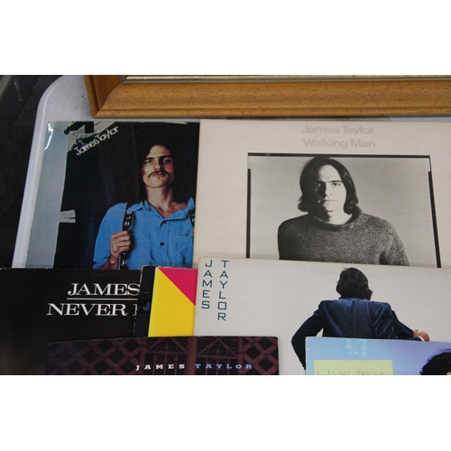 1201 - SEVEN JAMES TAYLOR LP RECORD PLUS TWO JAMES TAYLOR PROGRAMMES, ONE SIGNED