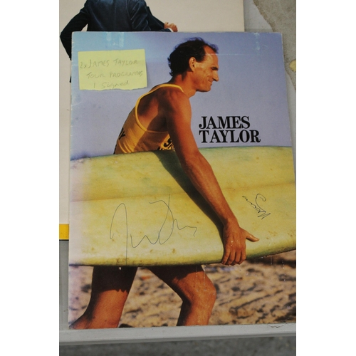 1201 - SEVEN JAMES TAYLOR LP RECORD PLUS TWO JAMES TAYLOR PROGRAMMES, ONE SIGNED