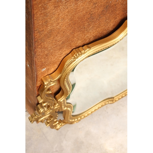 3127 - A 19TH CENTURY GILT EFFECT BEVEL EDGE WALL MIRROR, 37