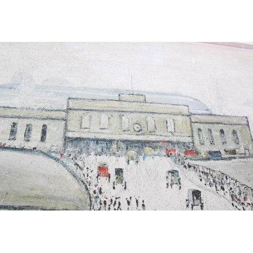 50 - * LAURENCE STEPHEN LOWRY (BRITISH 1887-1976) 'STATION APPROACH' SIGNED PRINT, BEARS MEDICI SOCIETY B... 