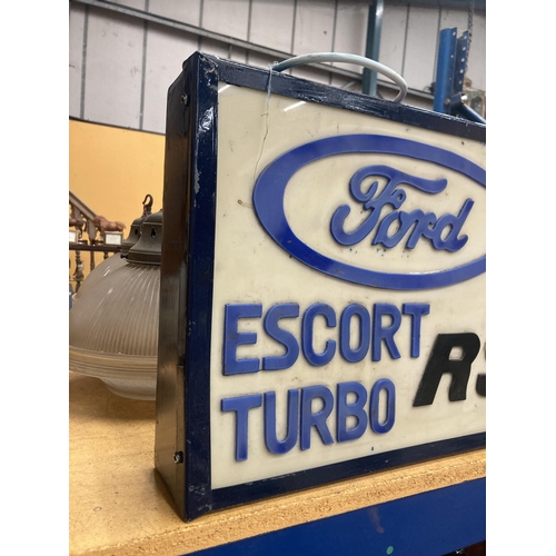 55 - A FORD ESCORT TURBO ILLUMINATED LIGHT BOX SIGN