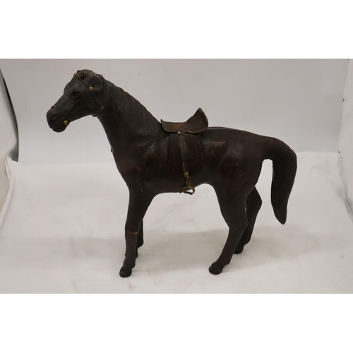 231 - A VINTAGE LEATHER HORSE A/F