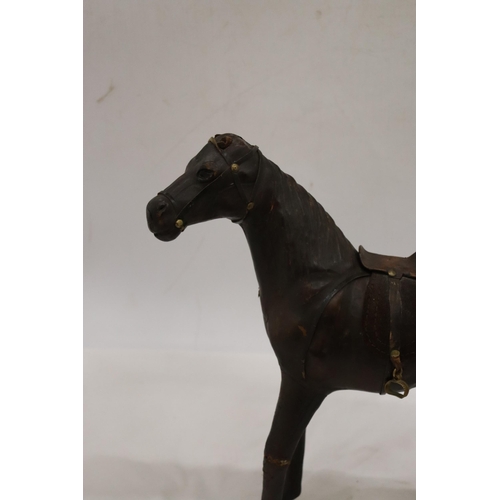 231 - A VINTAGE LEATHER HORSE A/F