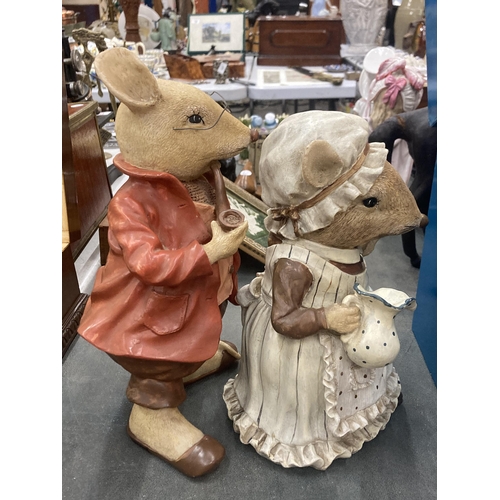 247 - A PAIR OF DORMICE BY ENID BLYTON MR AND MRS - 12 INCH HIGH