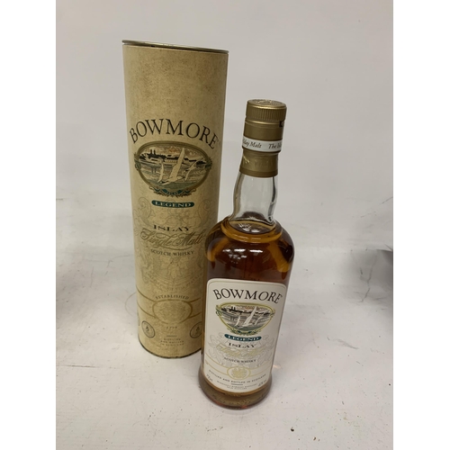 512 - A BOXED BOTTLE OF BOWMORE LEGEND ISLAY SINGLE MALT SCOTCH WHISKY