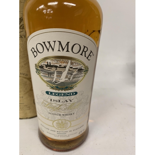 512 - A BOXED BOTTLE OF BOWMORE LEGEND ISLAY SINGLE MALT SCOTCH WHISKY