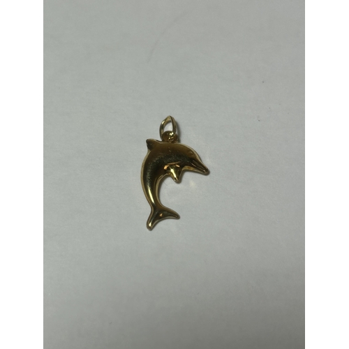 548 - A 9CT YELLOW GOLD DOLPHIN CHARM