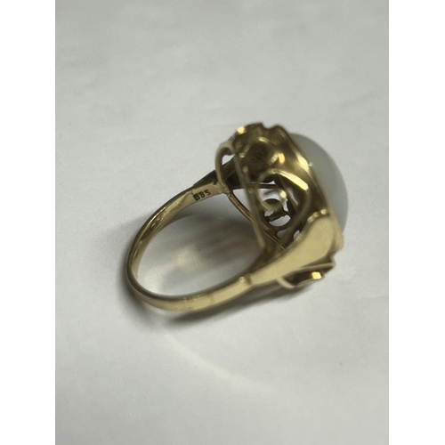 550 - A 14CT GOLD DRESS RING, SIZE L. WEIGHT 5.09 GRAMS