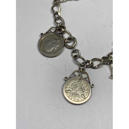 572 - A SILVER JOEY CHARM BRACELET