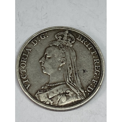 609 - A SILVER VICTORIAN CROWN