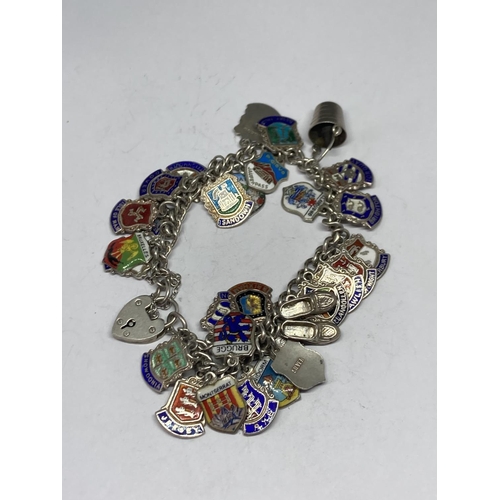 612 - A SILVER CHARM BRACELET