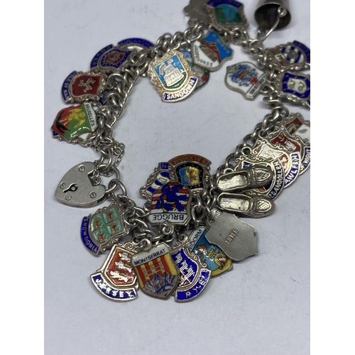 612 - A SILVER CHARM BRACELET