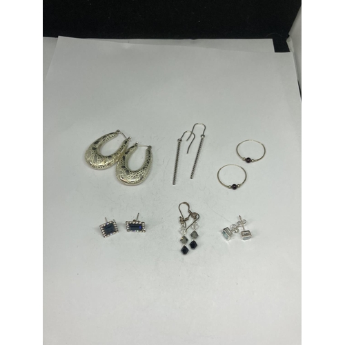 624 - SIX PAIRS OF SILVER EARRINGS