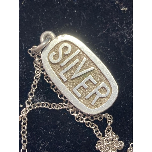 650 - A SILVER 0.25 OUNCE INGOT NECKLACE