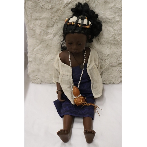 856 - A GOTZ PSH 'PHILLIP HEATH' AFRICAN GIRL DOLL IN TRADITIONAL DRESS