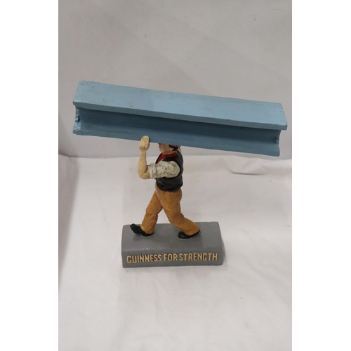 858 - A RESIN FIGURE, 'GUINNESS FOR STRENGTH', HEIGHT 36CM, WIDTH 34CM