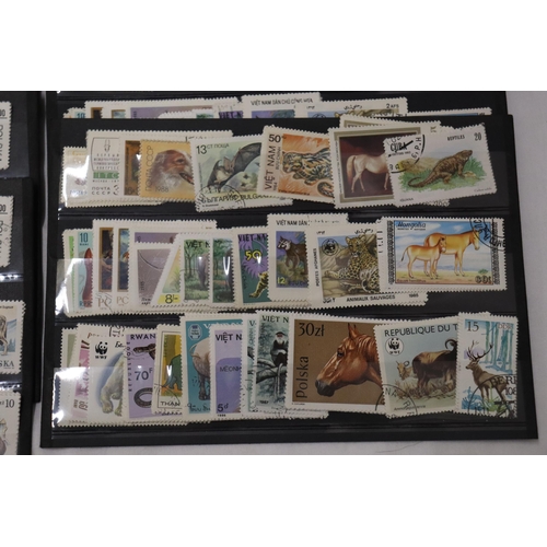 864 - A COLLECTION OF STAMPS ON STOCK CARDS