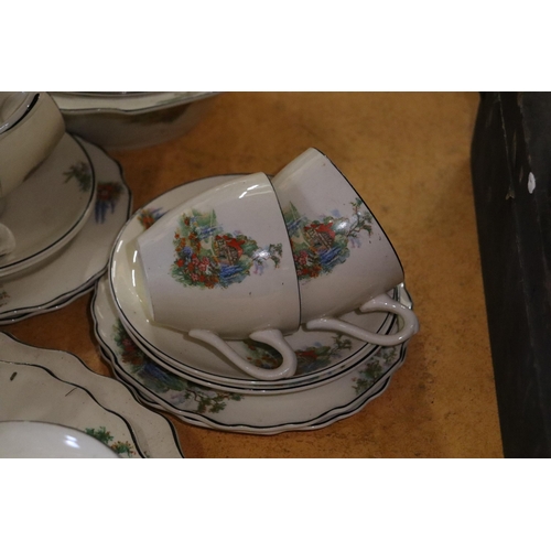 1040 - A MYOTT STAFFORDSHIRE DINNER SERVICE TO INCLUDE TUREENS, BOWLS, SAUCE BOAT, PLATES, ETC.,