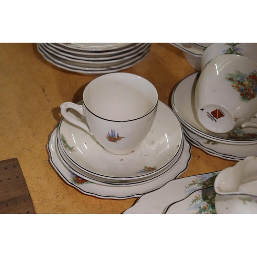 1040 - A MYOTT STAFFORDSHIRE DINNER SERVICE TO INCLUDE TUREENS, BOWLS, SAUCE BOAT, PLATES, ETC.,