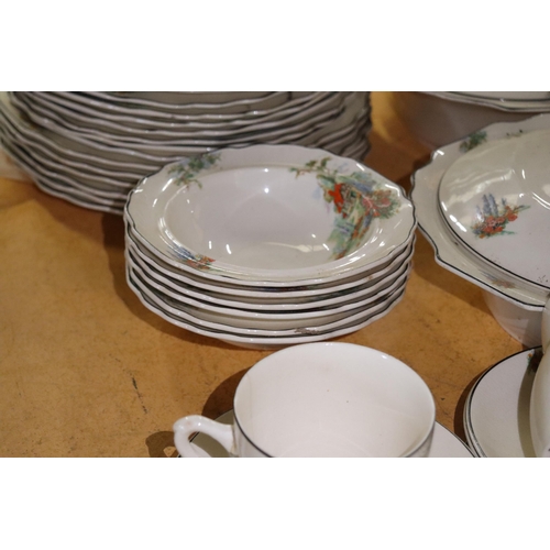 1040 - A MYOTT STAFFORDSHIRE DINNER SERVICE TO INCLUDE TUREENS, BOWLS, SAUCE BOAT, PLATES, ETC.,