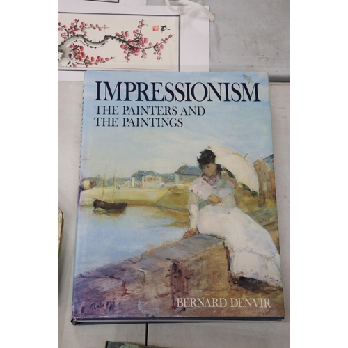 1108 - THREE HARDBACK ART THEMED BOOKS TO INCLUDE MONET AND THE MEDITERRANEAN, A HISTORY OF WATERCOLOUR AND... 