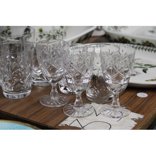 1291A - VARIOUS CUT GLASS TO INCLUDE TUMBLERS