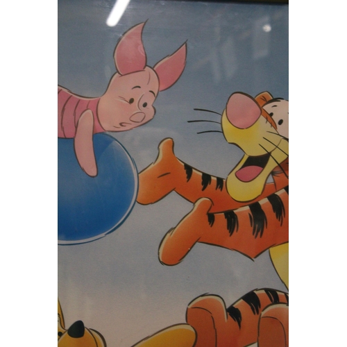 1309 - A LARGE WINNIE-THE-POH AND FRIENDS PRINT, 66CM X 97CM