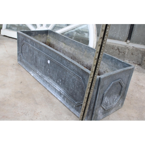 1505 - A VINTAGE SOLID HEAVY LEAD TROUGH PLANTER (L:78CM)