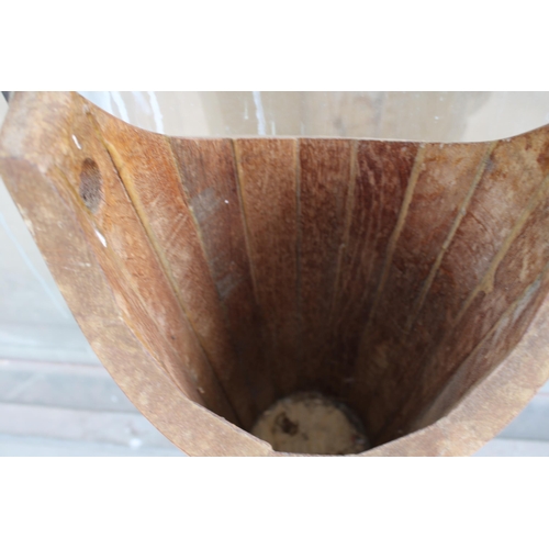 1507 - A WOODEN HANGING PAIL BUCKET (H:48CM)