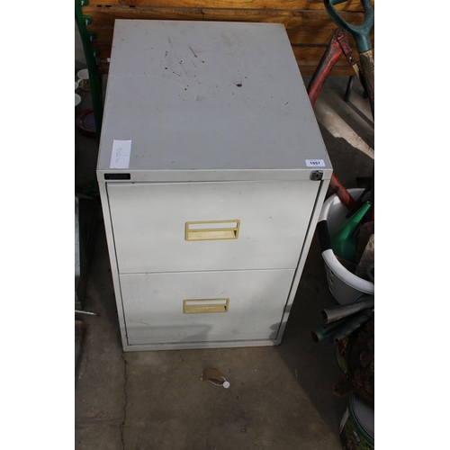 1957 - A TRIUMPH TWO DRAWER METAL FILING CABINET