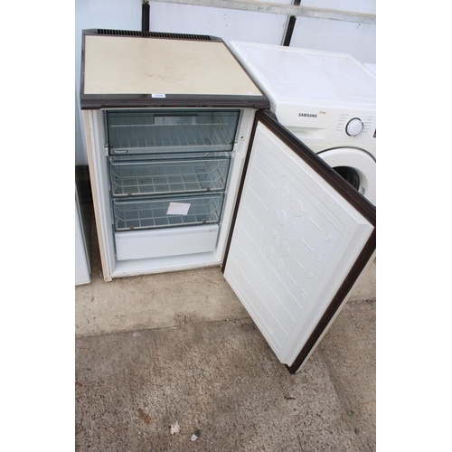 2350 - A BROWN AND CREAM HOTPOINT UNDER COUNTER FREEZER