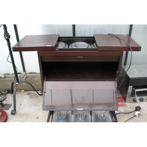 2367 - TWO ELECTRIC HOT PLATE FOOD WARMERS TO INCLUDE A HOSTESS TROLLEY AND A STAINLESS STEEL DELTA HOT PLA... 