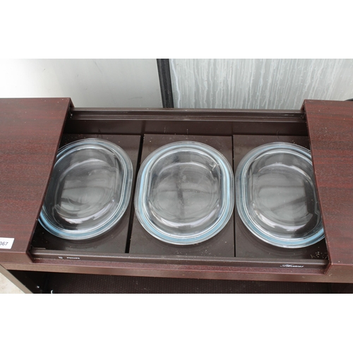 2367 - TWO ELECTRIC HOT PLATE FOOD WARMERS TO INCLUDE A HOSTESS TROLLEY AND A STAINLESS STEEL DELTA HOT PLA... 