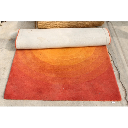 2499 - A MODERN ORANGE RUG