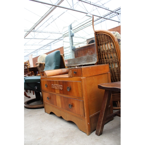 2672 - A MID 20TH CENTURY WALNUT DRESSING CHEST