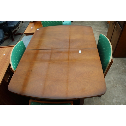 2681 - A MID 20TH CENTURY WALNUT EXTENDING DINING  TABLE AND FOUR CHAIRS