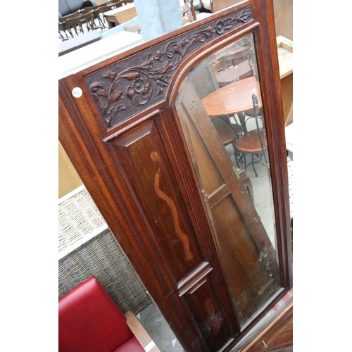 2713 - A PAIR OF VICTORIAN MAHOGANY WARDROBE MIRROR DOORS