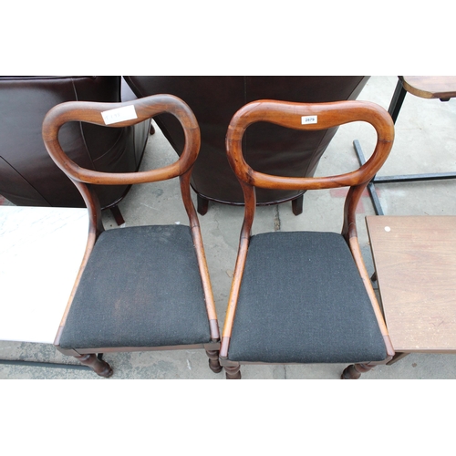 2879 - A PAIR OF VICTORIAN MAHOGANY DINING CHAIRS