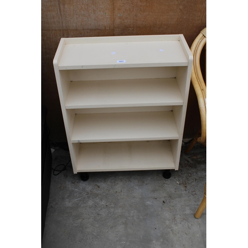 3051 - A PAINTED OPEN BOOKCASE 24