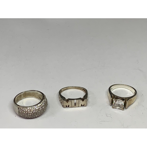 536 - FIVE SILVER RINGS